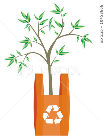 Recycling bag with tree inside Recycling bag with tree inside 10458666