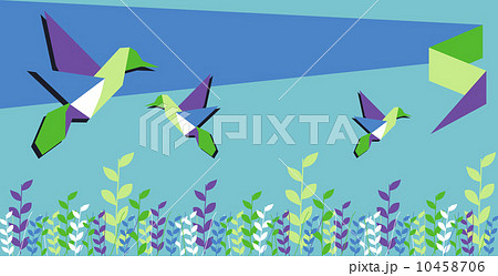 Origami hummingbird spring time 10458706