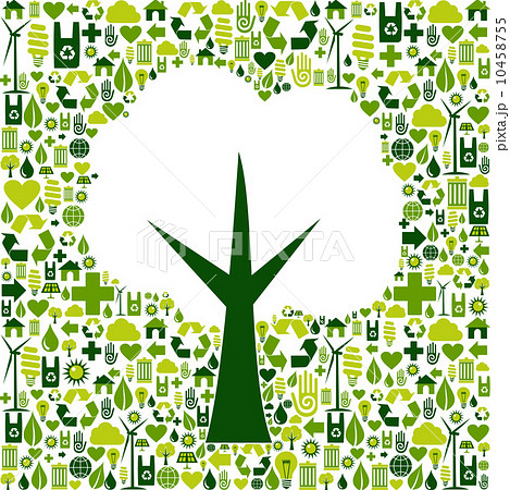 Eco tree symbol with green icons 10458755