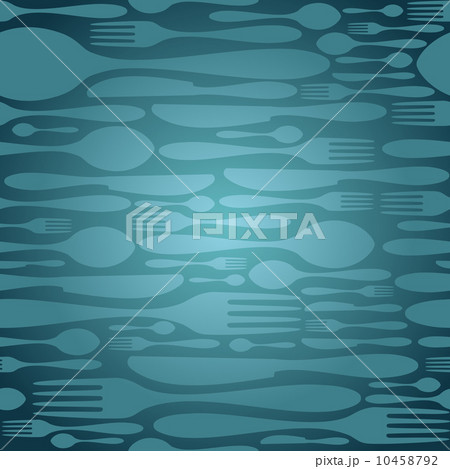 Cutlery seamless pattern in blue Cutlery seamless pattern in blue 10458792