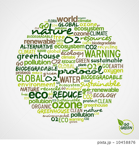 Go Green. Words cloud about environmental conservation in circle 10458876