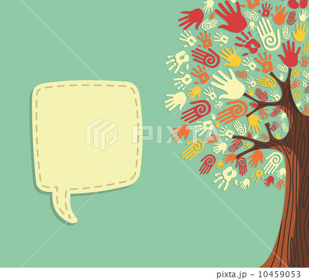 Diversity Tree hands template 10459053