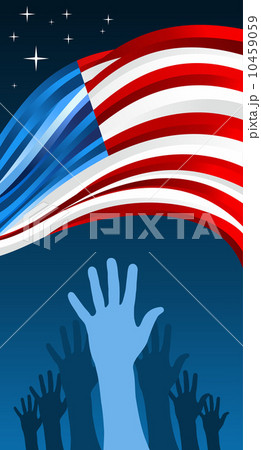 USA elections hands with waving flag 10459059