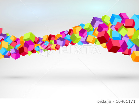 Cubes forming colorful swoosh wave Cubes forming colorful swoosh wave 10461171