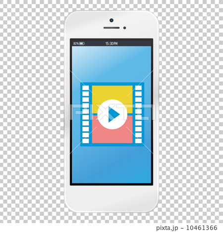 スマートフォン 動画 動画再生 アプリのイラスト素材