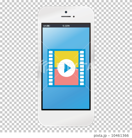 スマートフォン 動画 動画再生 アプリのイラスト素材