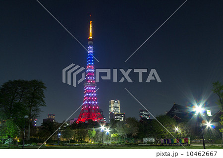 星条旗色にライトアップする東京タワー オバマ米大統領来日 星条旗色にライトアップする東京タワー オバマ米大統領来日 10462667