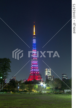 星条旗色にライトアップする東京タワー オバマ米大統領来日 星条旗色にライトアップする東京タワー オバマ米大統領来日 10462675