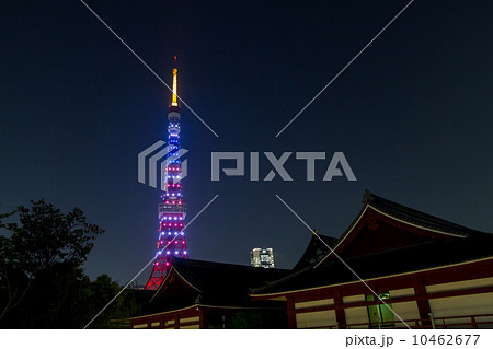 星条旗色にライトアップする東京タワー オバマ米大統領来日 星条旗色にライトアップする東京タワー オバマ米大統領来日 10462677