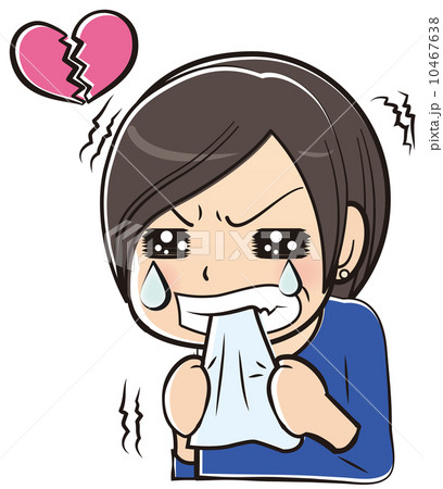 失恋した女性のイラスト素材