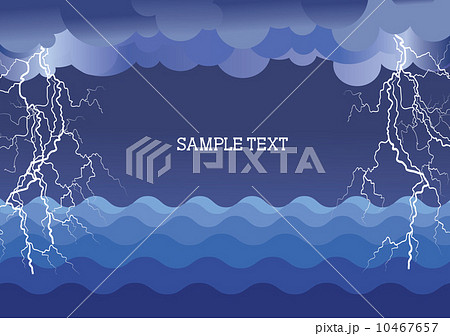 Storm in ocean with lightning strikes .Vector illustration backg Storm in ocean with lightning strikes .Vector illustration backg 10467657