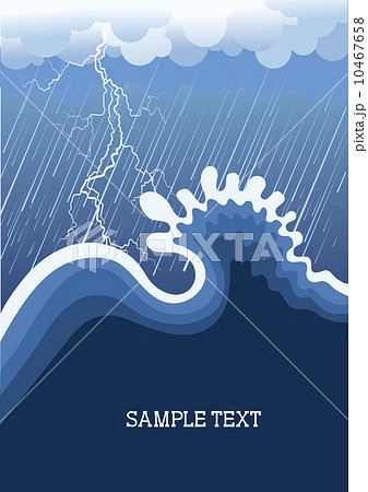 Storm in ocean with big wave 10467658