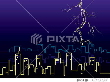 Lightning strikes and rain in big city. Lightning strikes and rain in big city. 10467659
