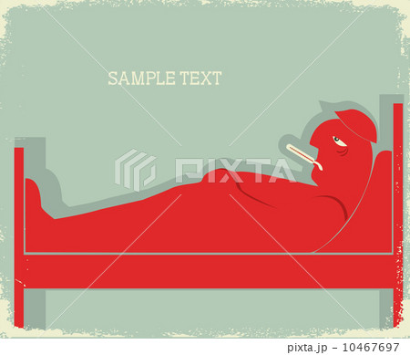 Sick man.Vector vintage poster 10467697