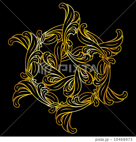 Golden floral pattern 10468973