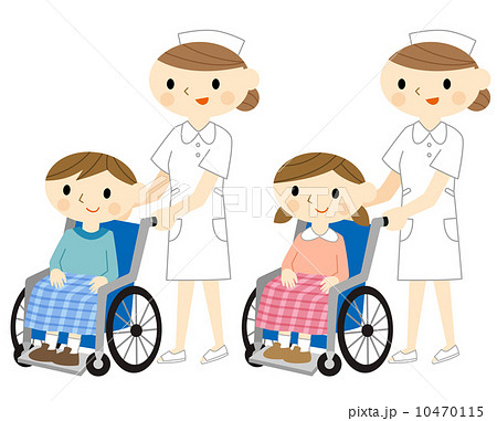車椅子に乗る子供のイラスト素材