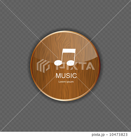 Music wood application icons Music wood application icons 10473823