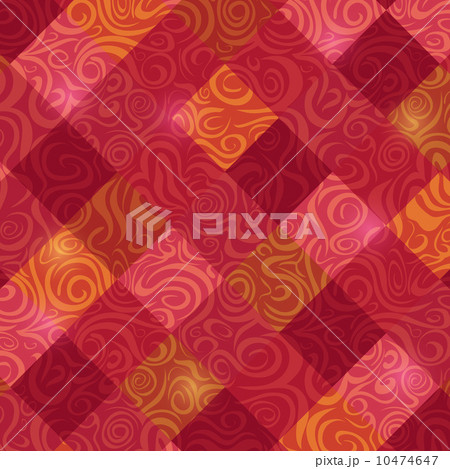 Retro Red Rhombus Swirl Baroque Card 10474647