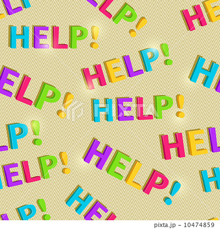 Hand Writing Help Word Seamless Pattern 10474859