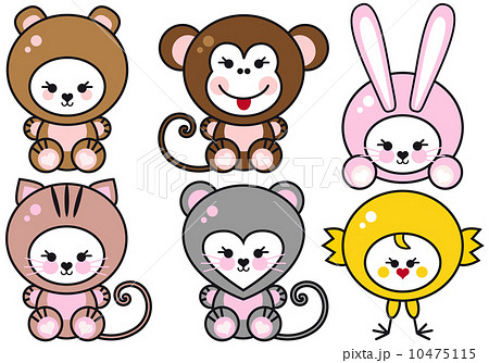 set of cute baby animals, vector illustration 10475115