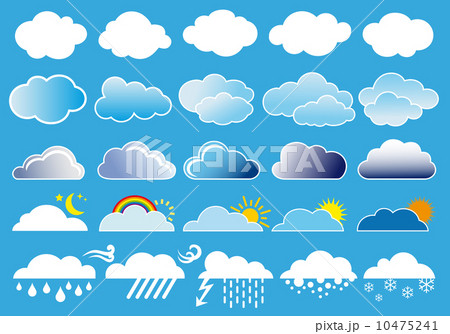 clouds and weather symbols, vector set 10475241