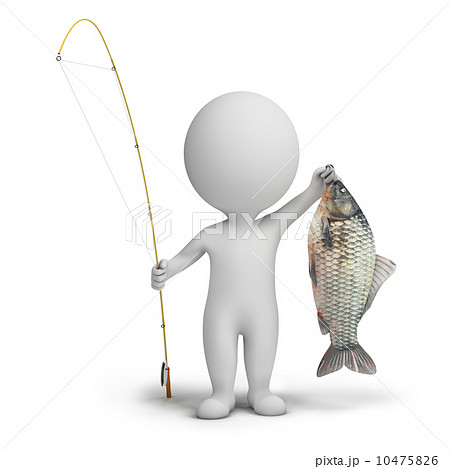 3d small people - fisherman 10475826
