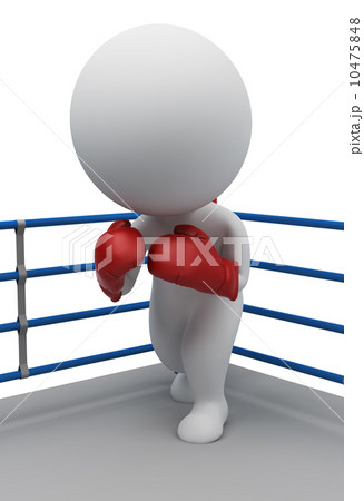 3d small people - boxer on a ring 10475848
