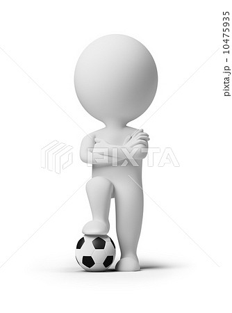 3d small people - soccer player with a ball 10475935