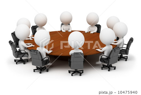3d small people - session behind a round table 10475940