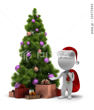 3d small people - Santa and a Christmas tree 3d small people - Santa and a Christmas tree 10475944
