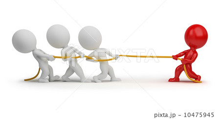3d small people - rope pulling 10475945
