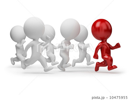 3d small people - leader of running 10475955