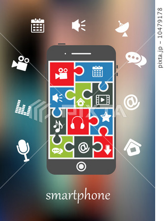 Smart phone display with multimedia icons Smart phone display with multimedia icons 10479178