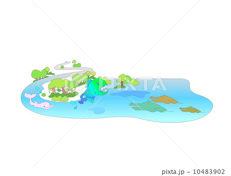 The View Of Amazon Riverのイラスト素材