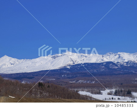 旭野やまびこ高地より望む十勝岳 10485333
