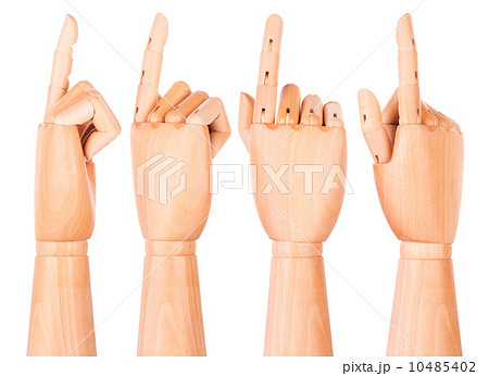 wooden finger pointing or touching 10485402