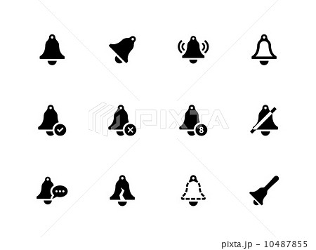 Bell icons on white background. 10487855