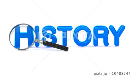 History - Blue 3D Word Through a Magnifying Glass. 10488244