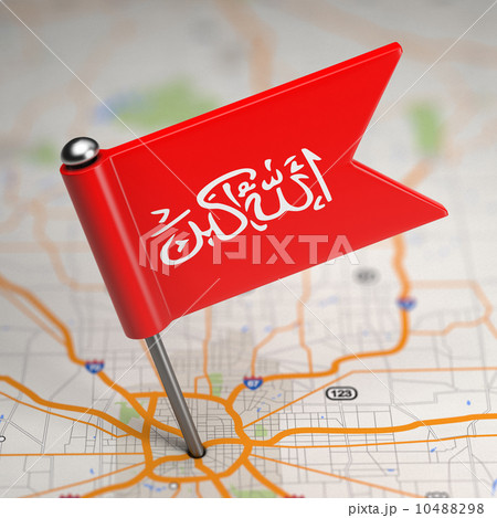 Waziristan Small Flag on a Map Background. 10488298