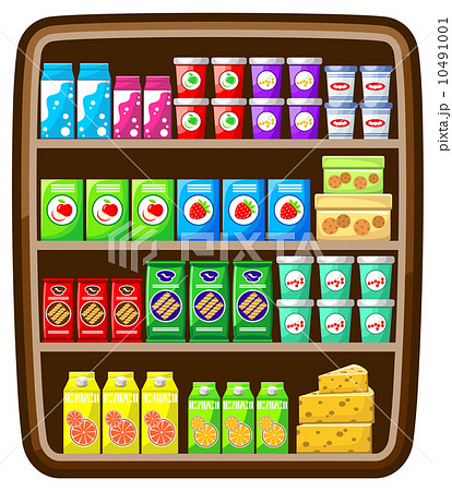 Supermarket. Shelfs with food. Supermarket. Shelfs with food. 10491001