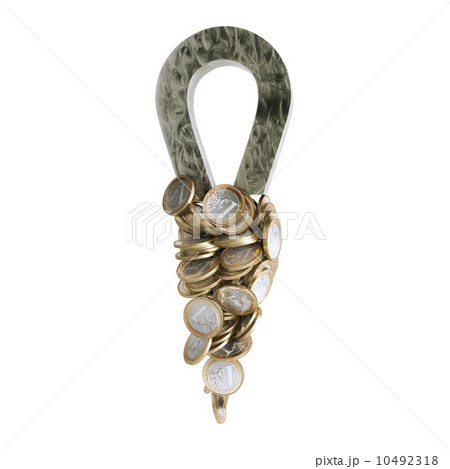Magnet With Euro Coins Isolated On White (Business Concept) 10492318