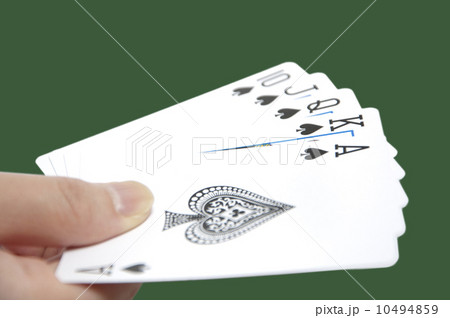 Royal Flush of clubs in hand Royal Flush of clubs in hand 10494859
