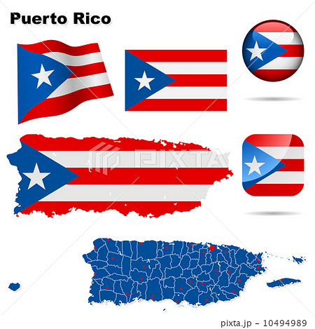 Puerto Rico vector set. 10494989