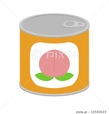 桃の缶詰のイラスト素材