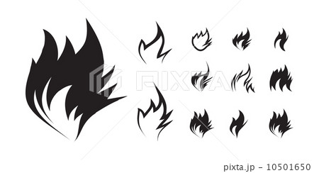 Fire icon set on white background 10501650