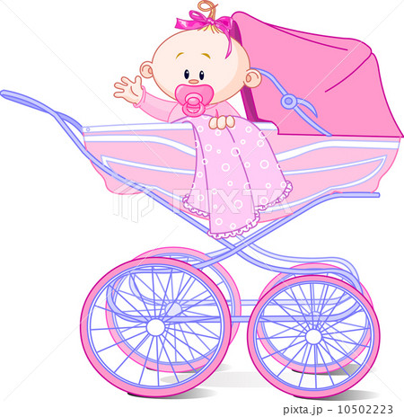 Baby girl in carriage 10502223