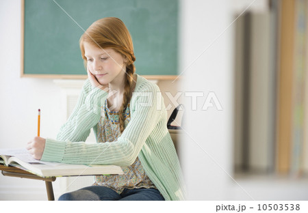 Girl (12-13) at school 10503538