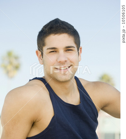 Close up of man wearing tank top Close up of man wearing tank top 10506105