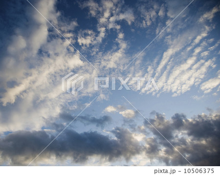 Clouds in blue sky, Maine, United States 10506375