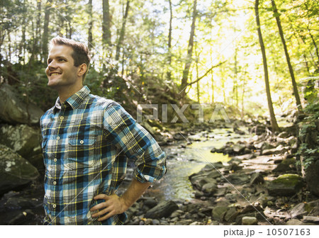 Man standing in forest 10507163